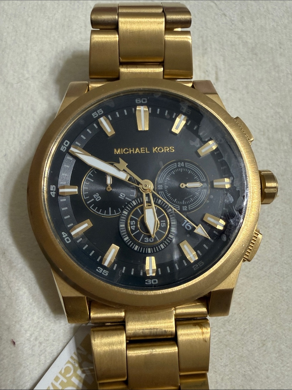 Michael Kors Gold Tone Men's Chronograph Watch with Black Dial